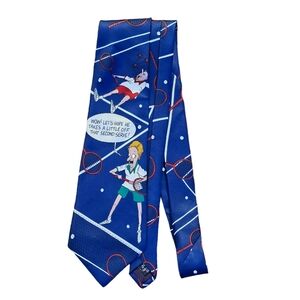 Vintage Richard L. Torrey Bench Warmers Silk Tennis Blue Tie
